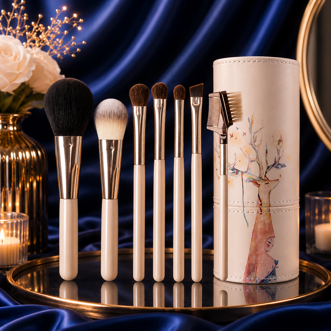 Coffret Pinceaux Maquillage Rose – 20 pièces