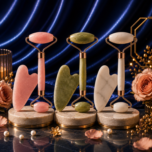 Roller Visage, Cou & Yeux – Massage Facial & Gua Sha