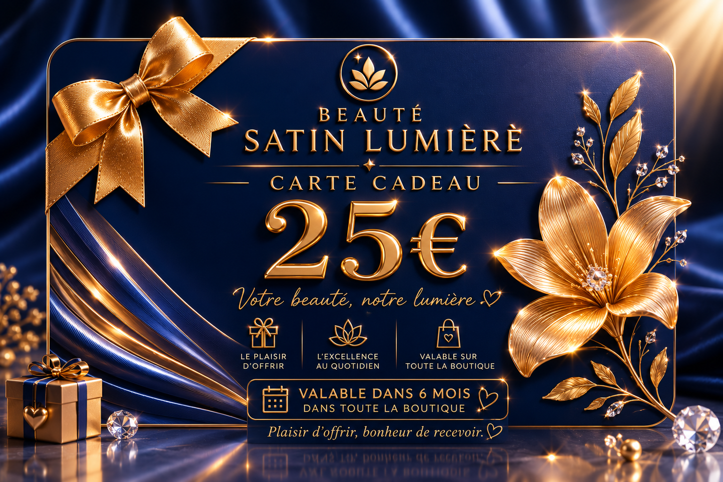 Carte Cadeau Beauté Satin Lumière 🌟