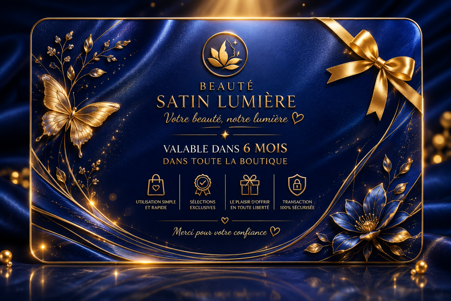 Carte Cadeau Beauté Satin Lumière 🌟