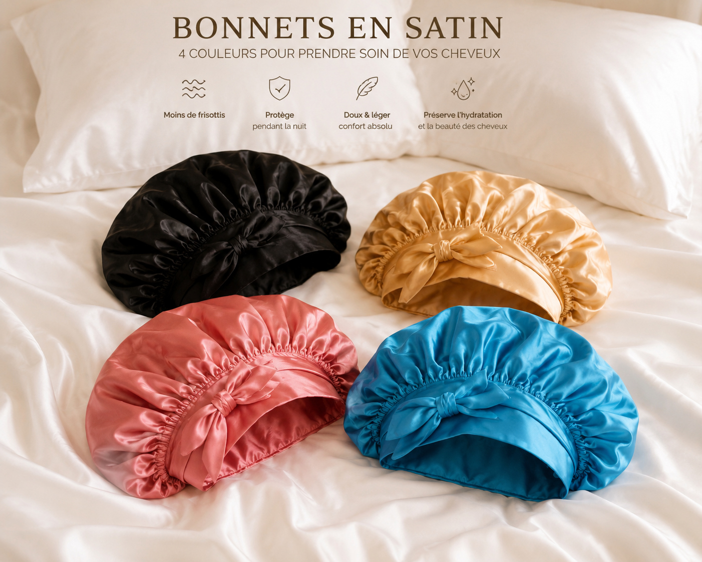 BONNET EN SATIN