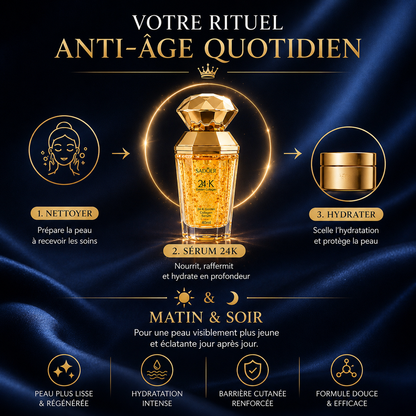 Sérum Collagène Doré 24K – Anti-Âge & Éclat