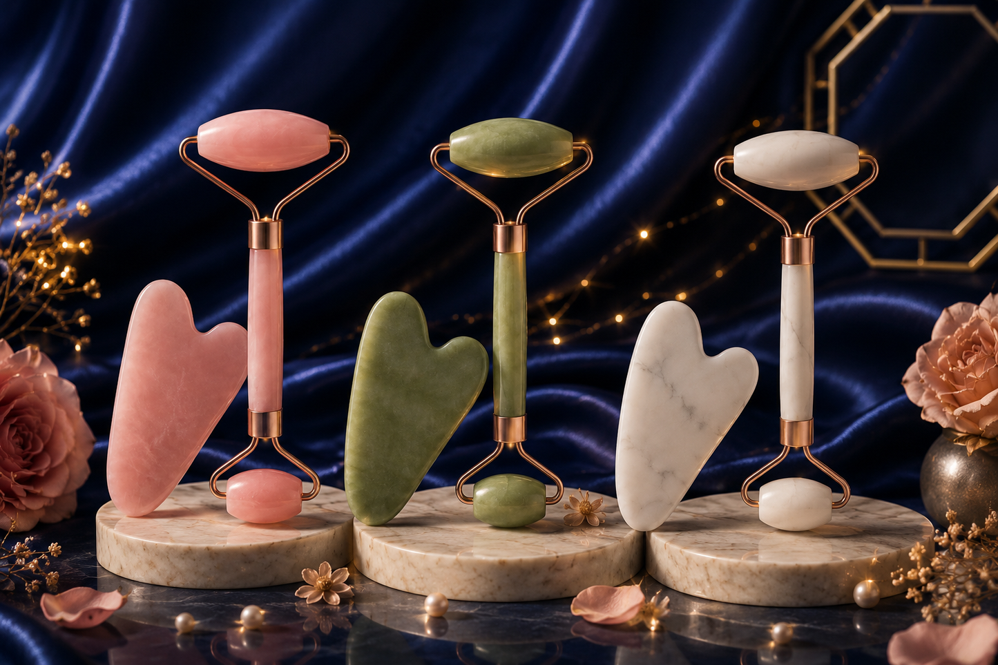 Roller Visage, Cou & Yeux – Massage Facial & Gua Sha