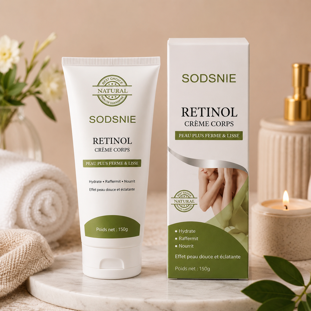 Crème Corps Rétinol Anti-Cellulite – Raffermissante & Anti-Âge