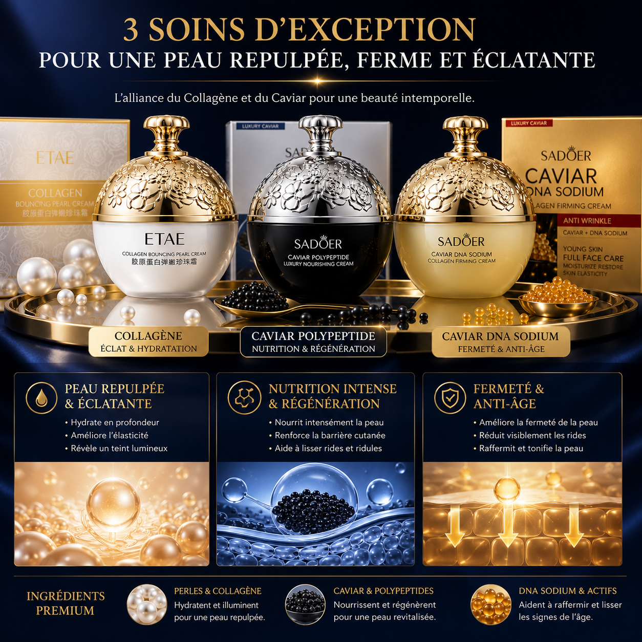 Crème Anti-Âge Caviar & Collagène – Raffermissante