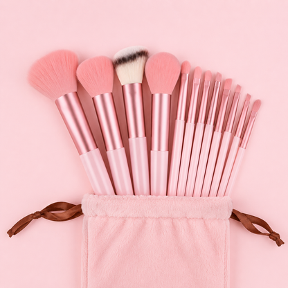 Coffret Pinceaux Maquillage Rose – 20 pièces