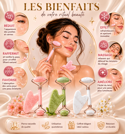 Roller Visage, Cou & Yeux – Massage Facial & Gua Sha