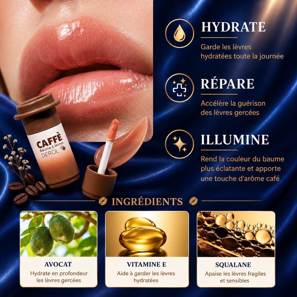 Baume à Lèvres Café Espresso — Soin Réparateur & Hydratant