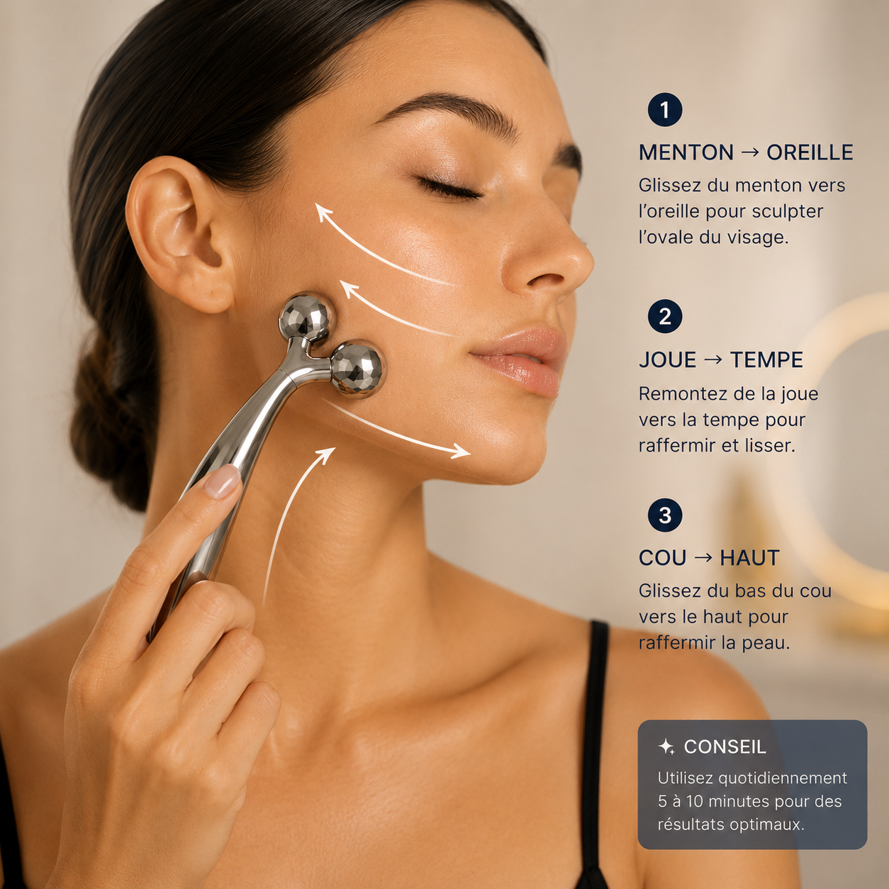 Roller Masseur 3D Visage — Lifting & Anti-Rides