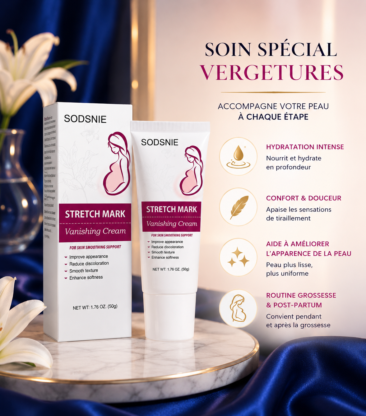 Crème Anti-Vergetures — Beurre de Karité & Vitamine E