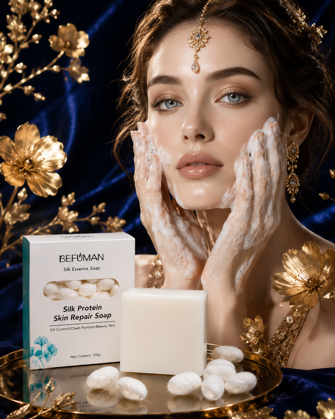 Savon Réparateur Soie & Lait de Chèvre — Soin Purifiant Luxe