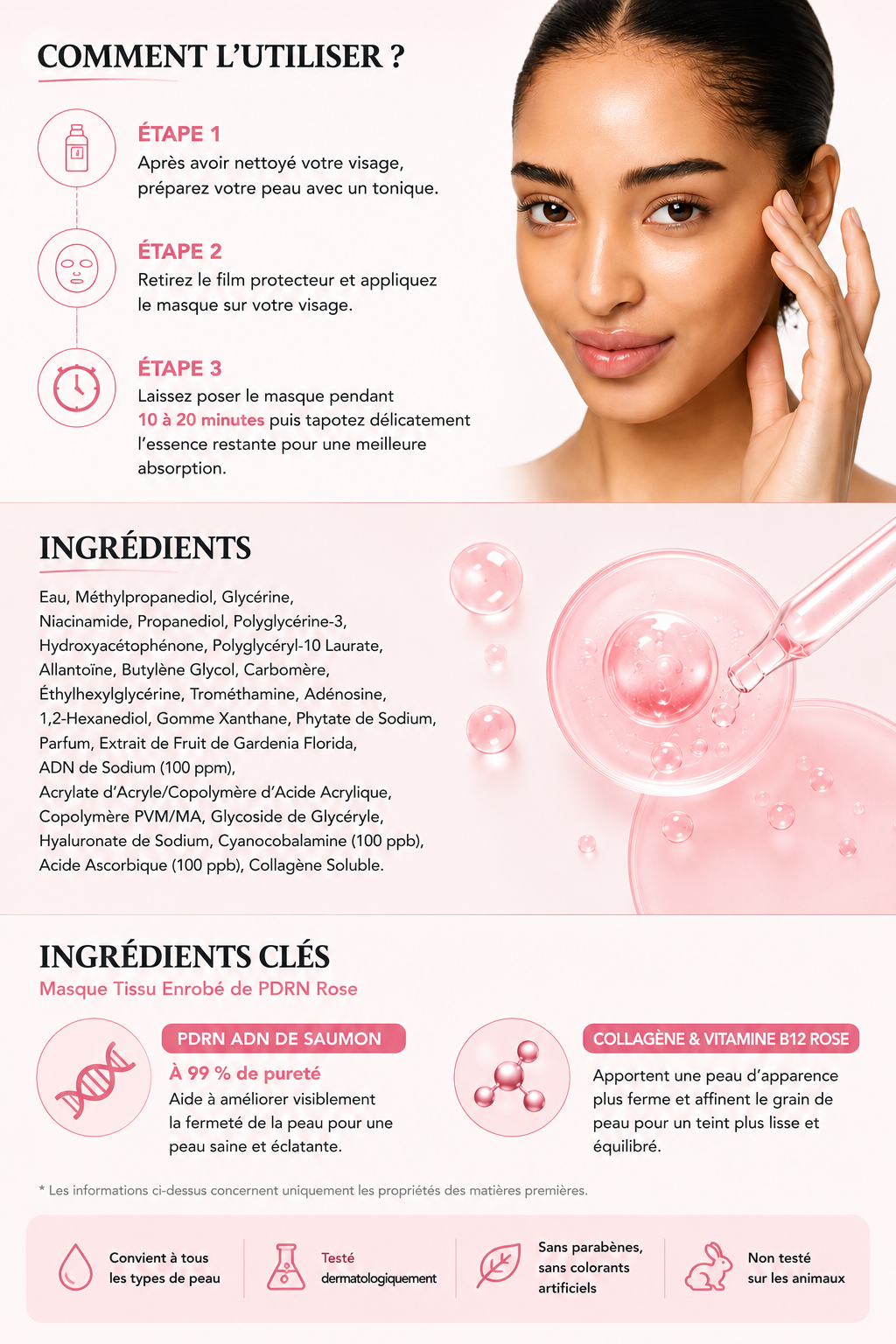 Masque Tissu PDRN – Effet Peau de Verre