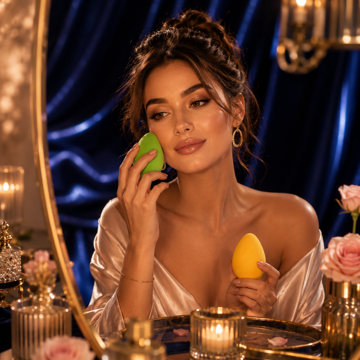 Éponge Maquillage Pro – Fini Naturel & Lumineux