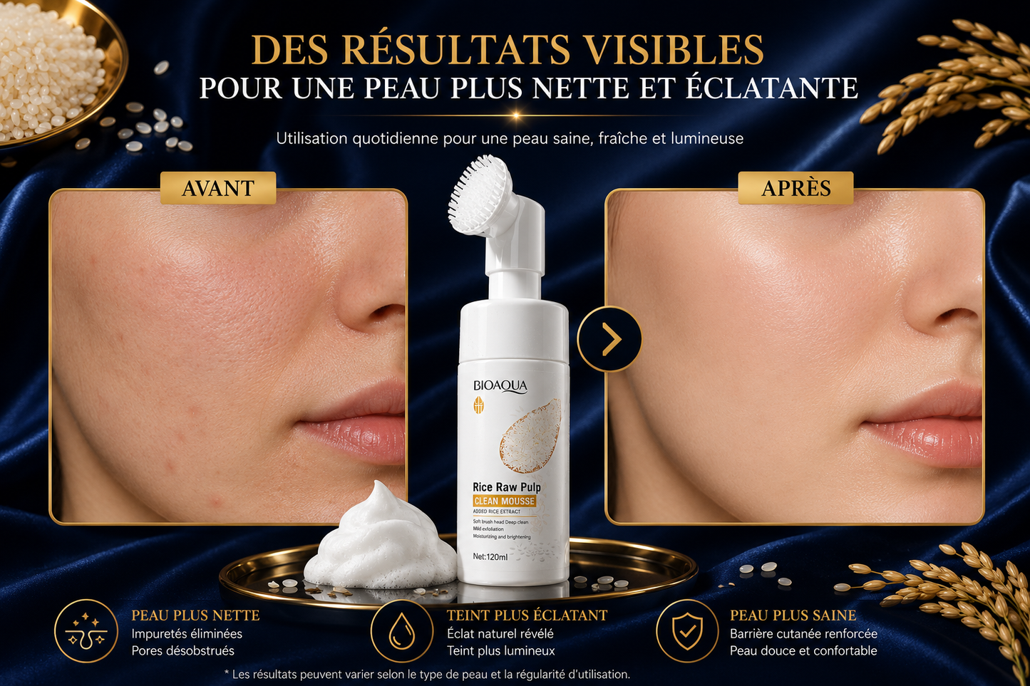 Mousse Nettoyante Éclat de Riz – BIOAQUA
